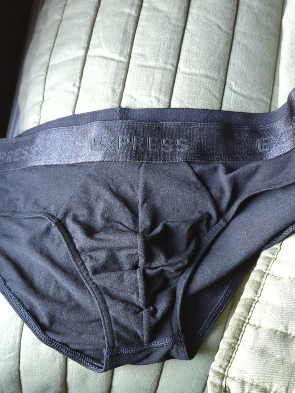 Express Men's Black Briefs with Branded Waistband